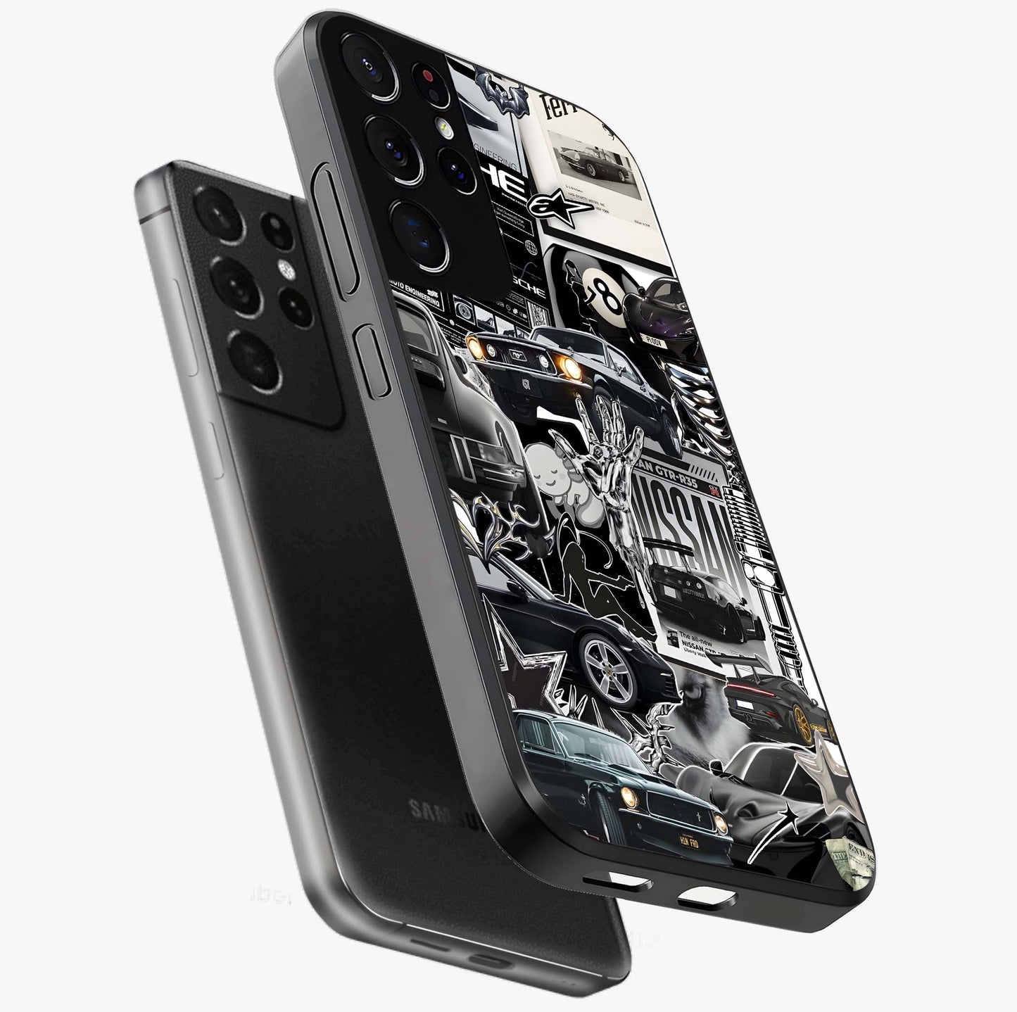 Aesthetic Dark Love Glass Case displayed in angled mockup highlighting moody aesthetic design and bold love theme.