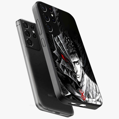 Berserker Blood Oath Glass Case displayed in angled mockup highlighting dark fantasy graphic design and powerful theme.