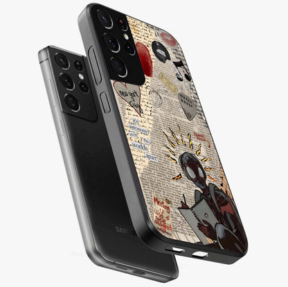 City Dream Sketch Glass Case displayed in angled mockup highlighting minimal city illustration with aesthetic sketch style.