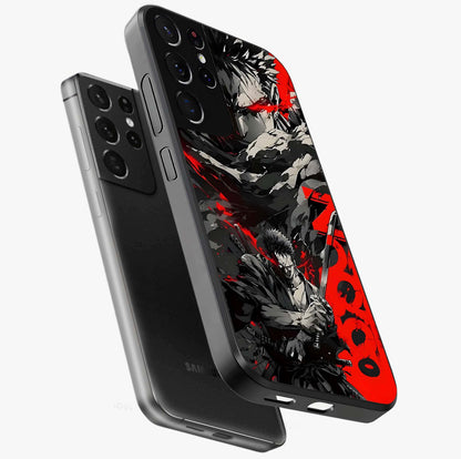 Demon Sword Resolve Glass Case displayed in angled mockup highlighting powerful demon sword illustration with dark fantasy aesthetic.