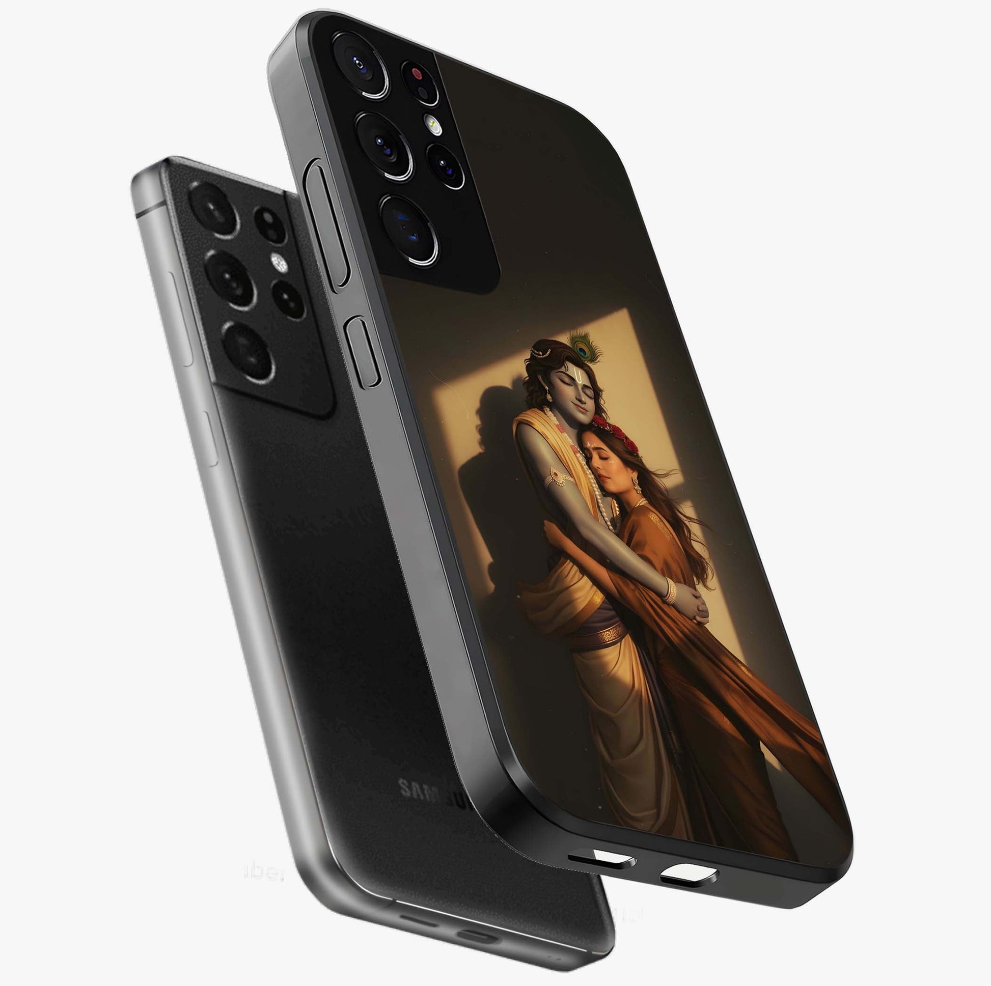 Divine Eternal Love Glass Case displayed in angled mockup highlighting elegant divine inspired design with peaceful aesthetic.