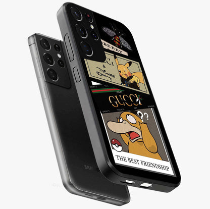 Gucci Play Mashup Glass Case displayed in angled mockup highlighting stylish fashion mashup design with bold aesthetic.