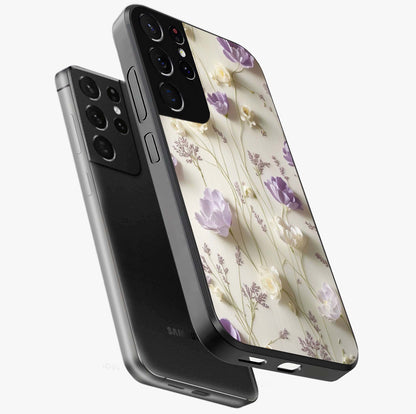 Lilac Breeze Harmony Glass Case displayed in angled mockup highlighting calm lilac breeze design with soothing aesthetic style.