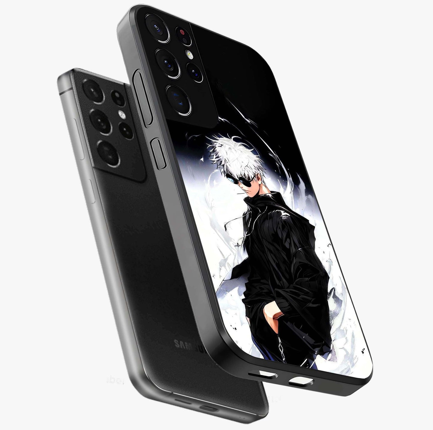 Limitless Shadow King Glass Case displayed in angled mockup highlighting dramatic dark hero design with intense aesthetic.