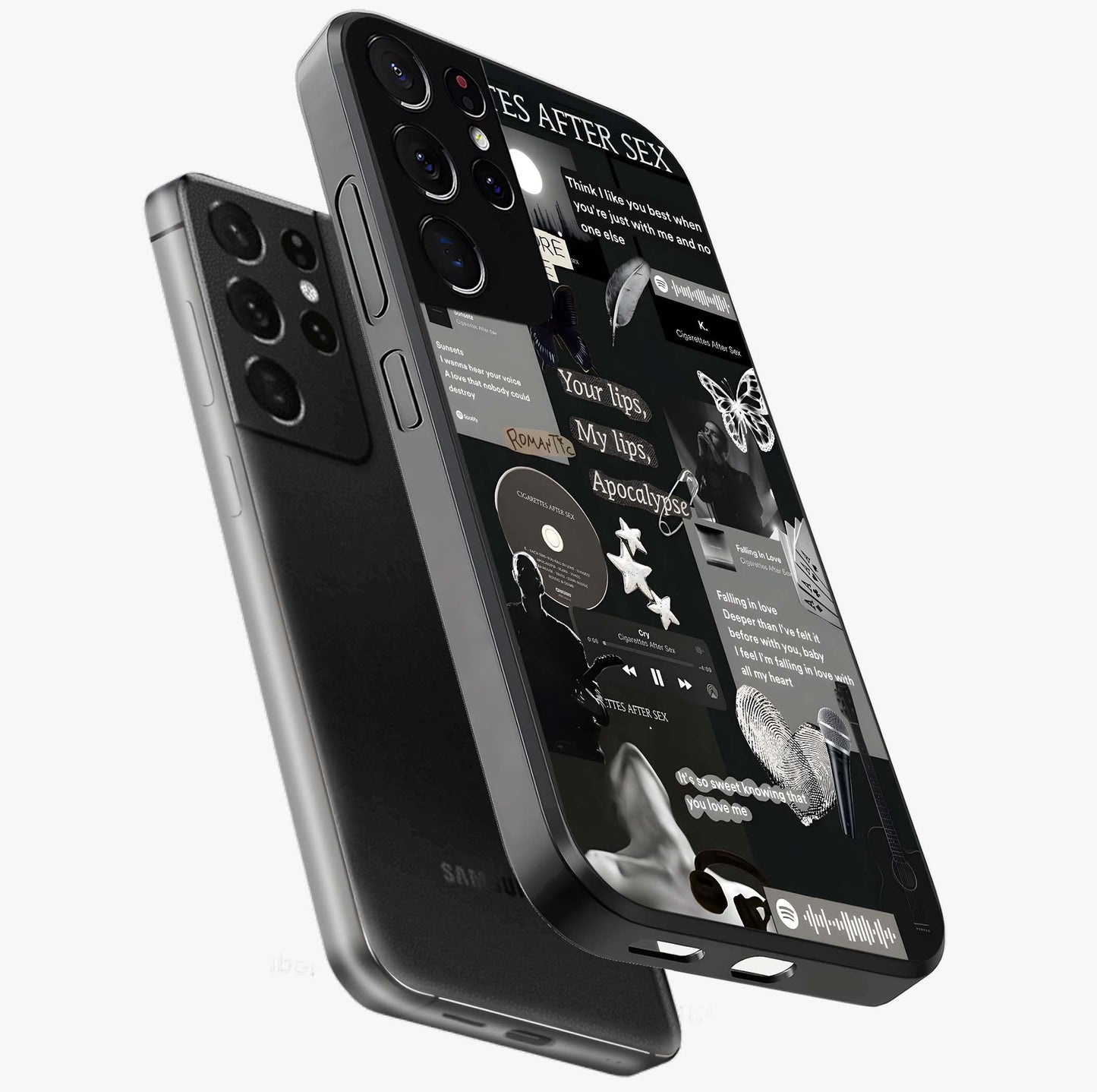 Midnight Love Echo Glass Case displayed in angled mockup highlighting elegant love inspired design with deep aesthetic style.