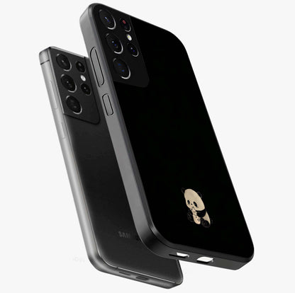 Midnight Panda Love Glass Case displayed in angled mockup highlighting adorable panda illustration with midnight aesthetic.