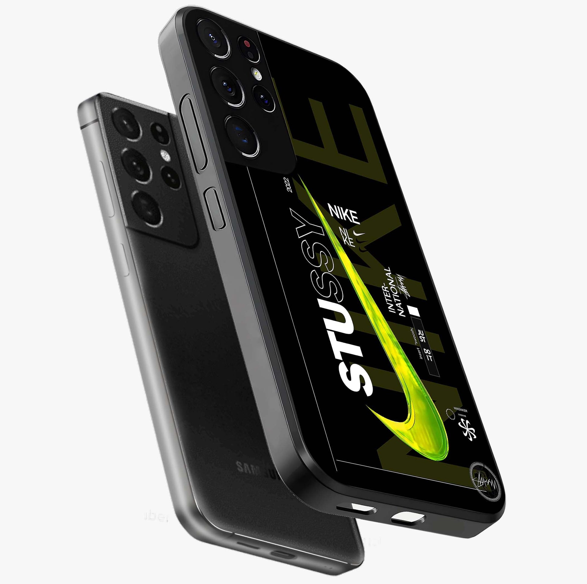 Neon Street Edition Glass Case displayed in angled mockup highlighting vibrant urban design with bold street aesthetic.