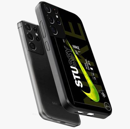 Neon Street Edition Glass Case displayed in angled mockup highlighting vibrant urban design with bold street aesthetic.