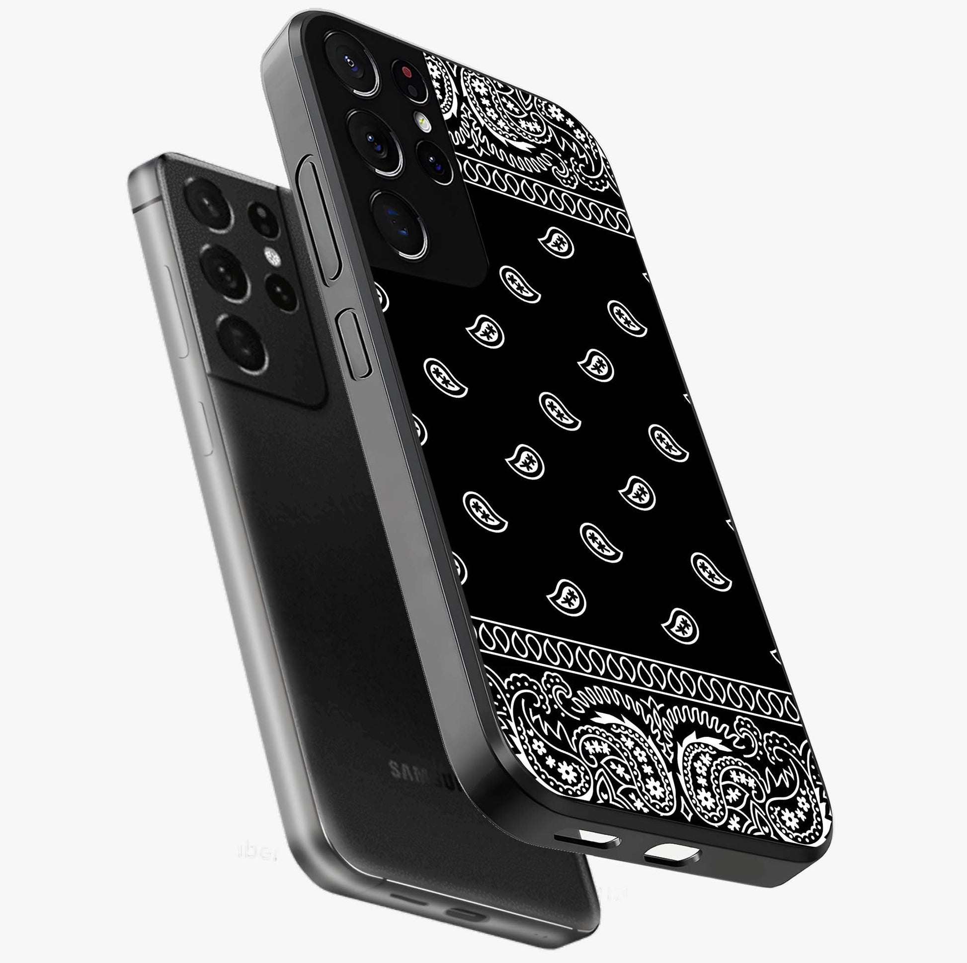 Retro Rebel Threads Glass Case displayed in angled mockup highlighting retro inspired graphic design with rebellious aesthetic.