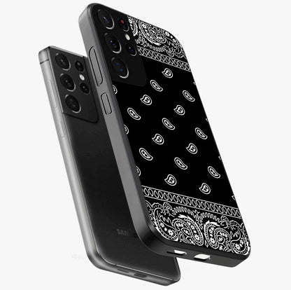 Retro Rebel Threads Glass Case displayed in angled mockup highlighting retro inspired graphic design with rebellious aesthetic.