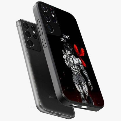 Rise Beyond Limits Glass Case displayed in angled mockup highlighting inspiring message design with modern aesthetic style.