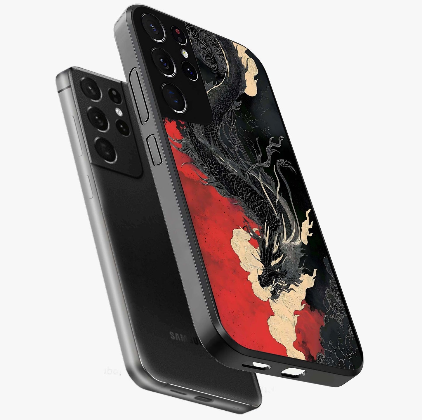 Shadow Dragon Fury Glass Case displayed in angled mockup highlighting powerful dragon illustration with dark fantasy aesthetic.
