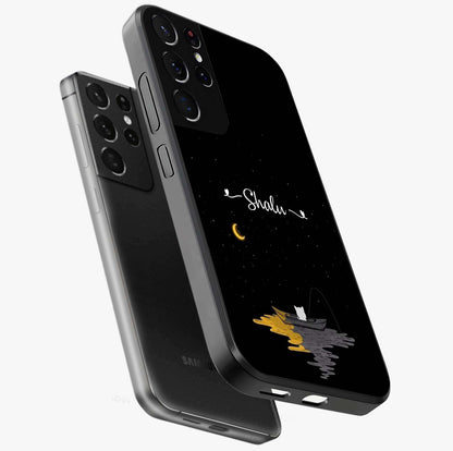Silent Night Row Glass Case displayed in angled mockup highlighting peaceful evening design with dreamy night aesthetic.