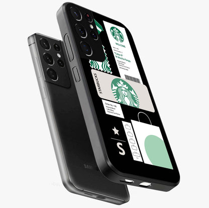 Starbucks Mocha Glass Case displayed in angled mockup highlighting stylish mocha themed design with cozy café aesthetic.