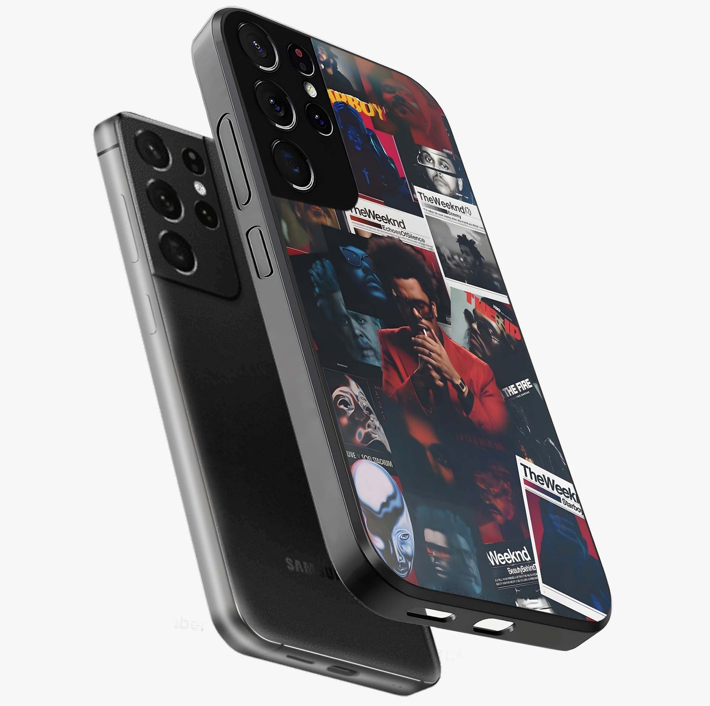 The Weeknd Glass Case displayed in angled mockup highlighting stylish pop culture inspired design with modern aesthetic.