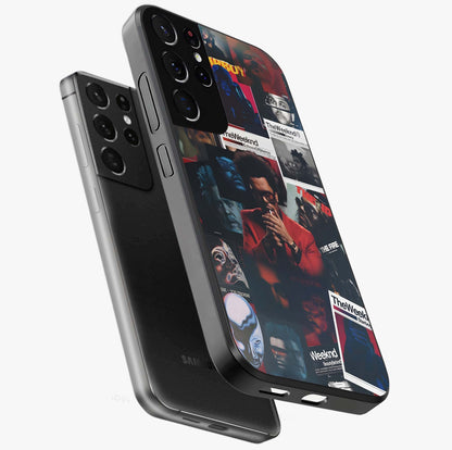 The Weeknd Glass Case displayed in angled mockup highlighting stylish pop culture inspired design with modern aesthetic.