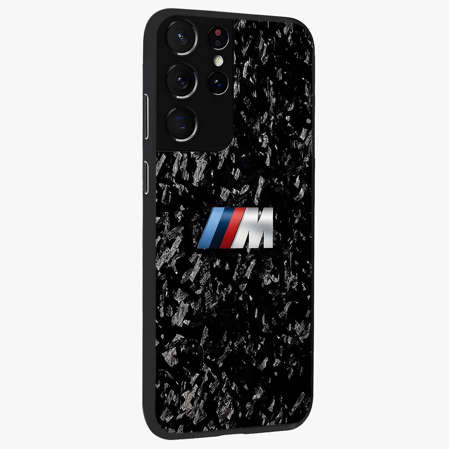 Carbon Speed Mark Glass Case upright view showcasing modern carbon speed graphic with bold automotive theme.
