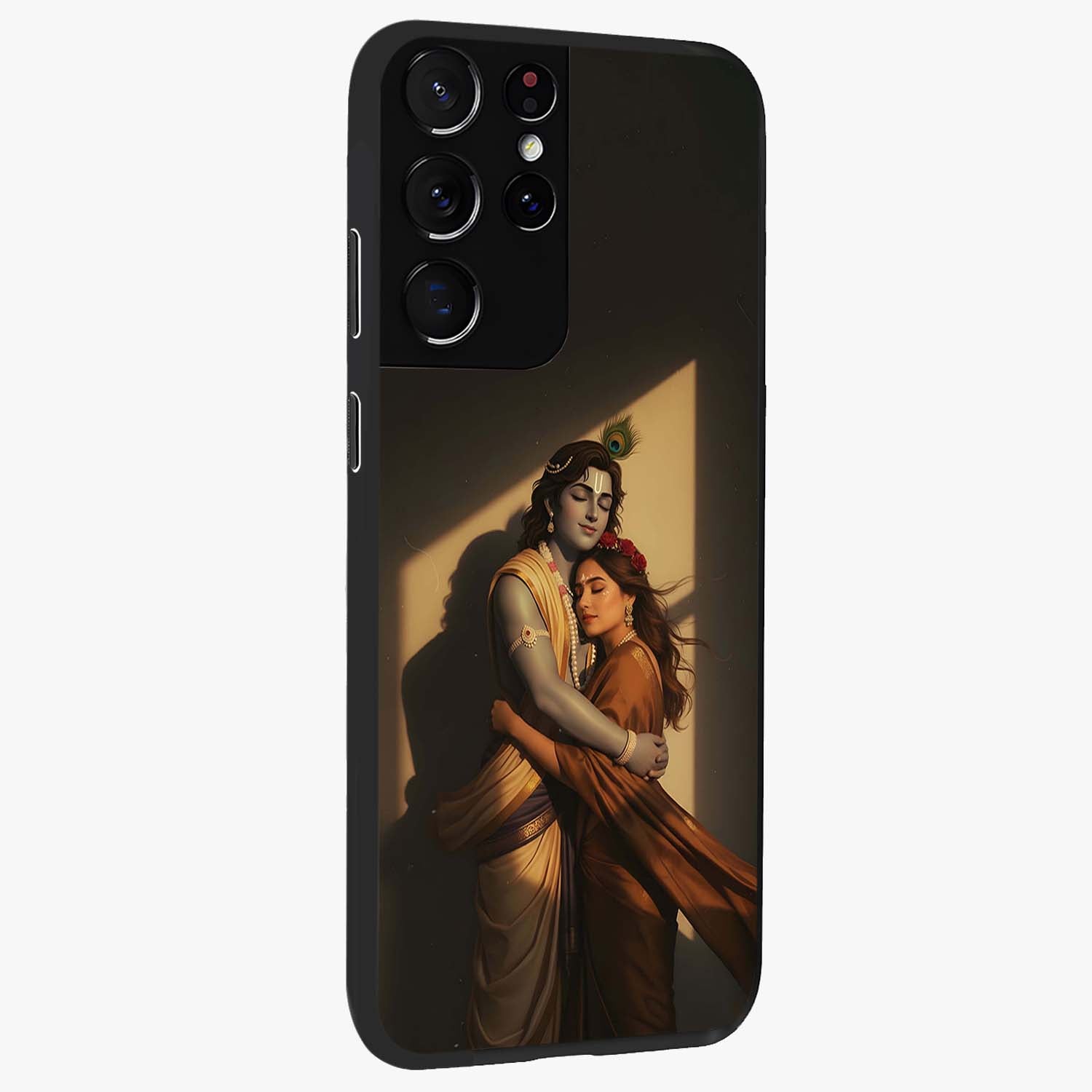 Divine Eternal Love Glass Case upright view showcasing graceful spiritual artwork with eternal love theme.