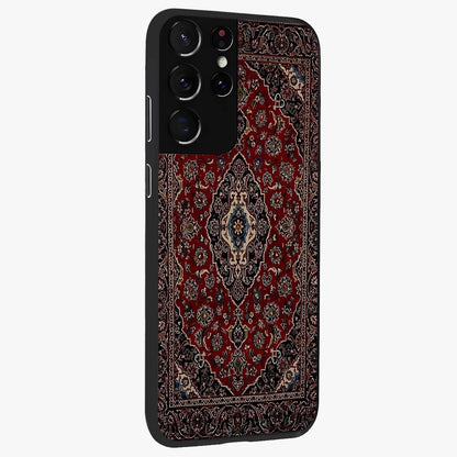 Heritage Carpet Royale Glass Case upright view showcasing detailed ornamental artwork with luxurious traditional theme.