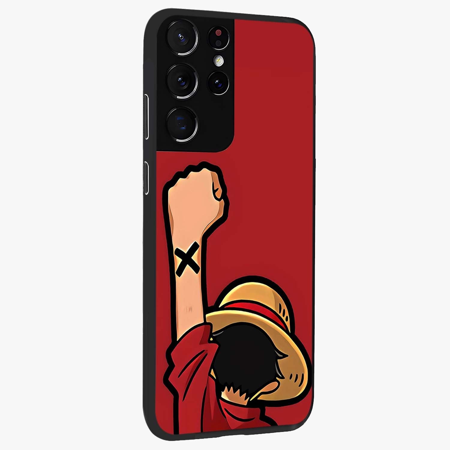 Luffy X Spirit Glass Case upright view showcasing striking anime artwork with adventurous character theme.