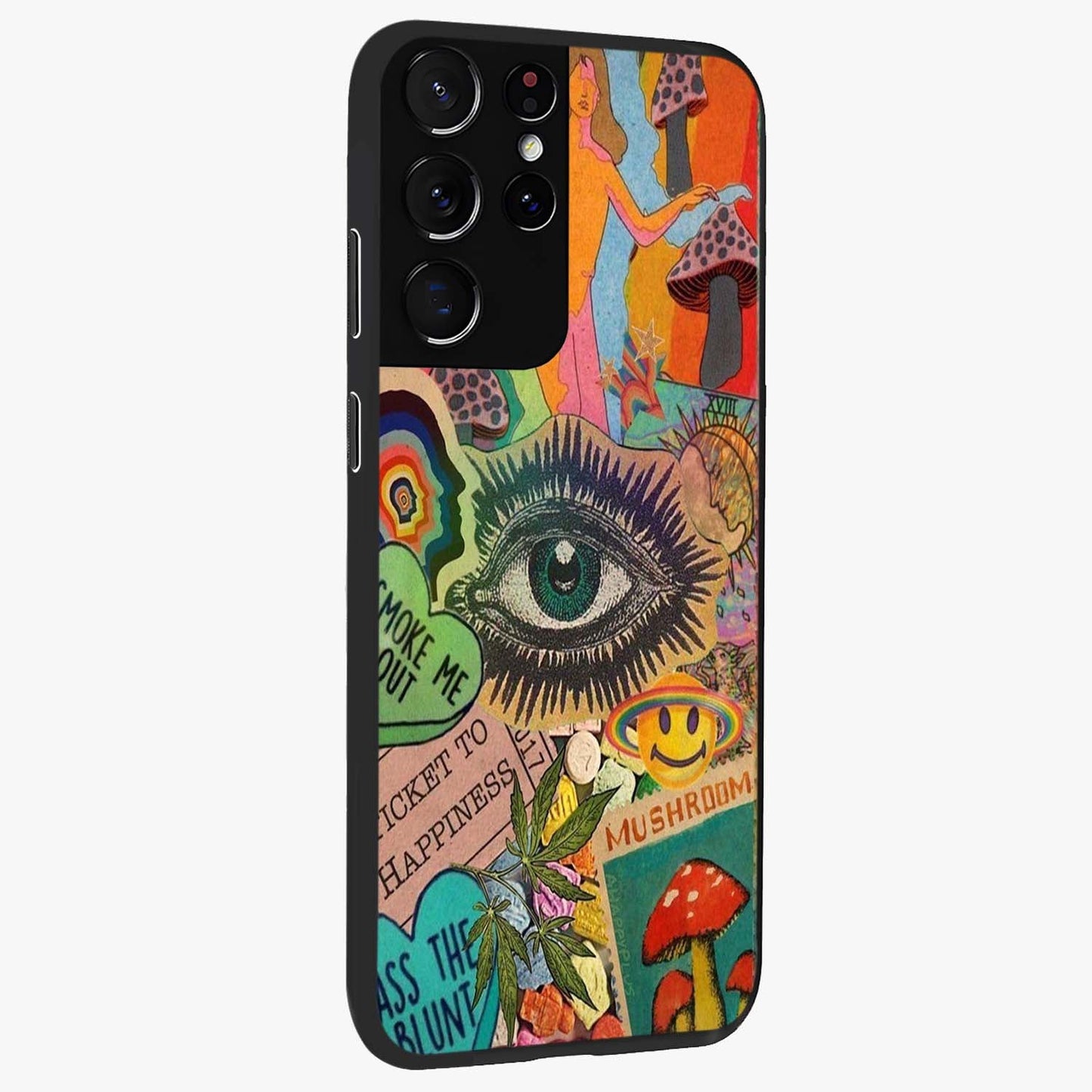 Mystic Eye Wonderland Glass Case upright view showcasing symbolic eye artwork with mysterious fantasy theme.