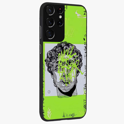 Neo Graffiti Rebellion Glass Case upright view showcasing colorful graffiti artwork with bold modern street style.