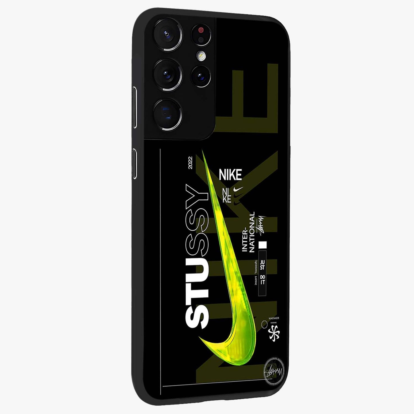 Neon Street Edition Glass Case upright view showcasing colorful neon artwork with modern street culture theme.