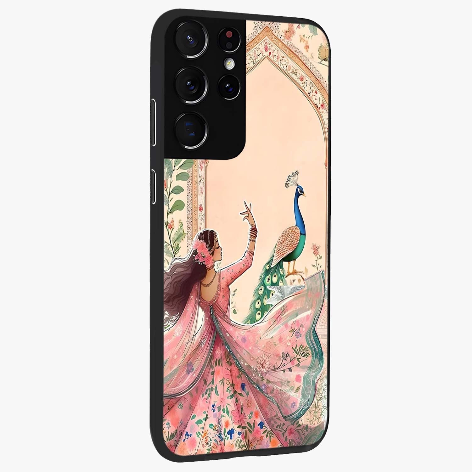 Royal Grace Muse Glass Case upright view showcasing stylish artistic artwork with sophisticated royal theme.