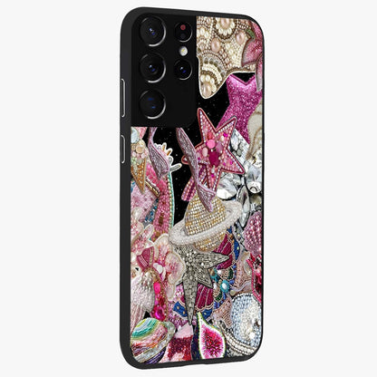 Starlit Jewel Dream Glass Case upright view showcasing radiant star inspired artwork with magical night theme.