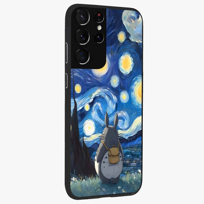 Totoro In Van Gogh Art Glass Case upright view showcasing creative character artwork with painterly artistic theme.