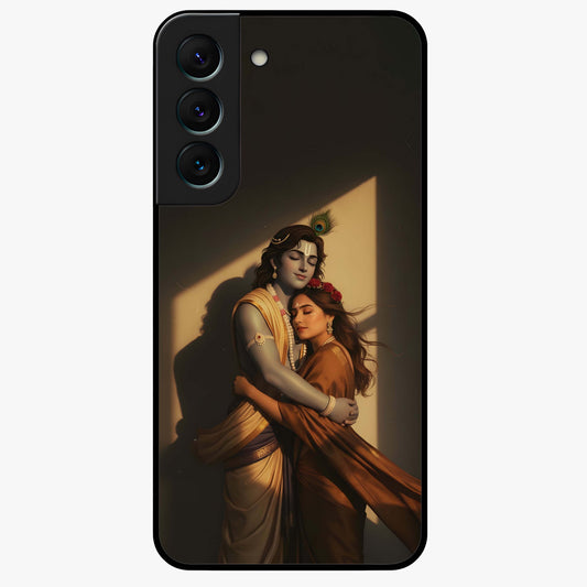 Divine Eternal Love Glass Case showing flat back view with spiritual love themed artwork and glossy glass finish.