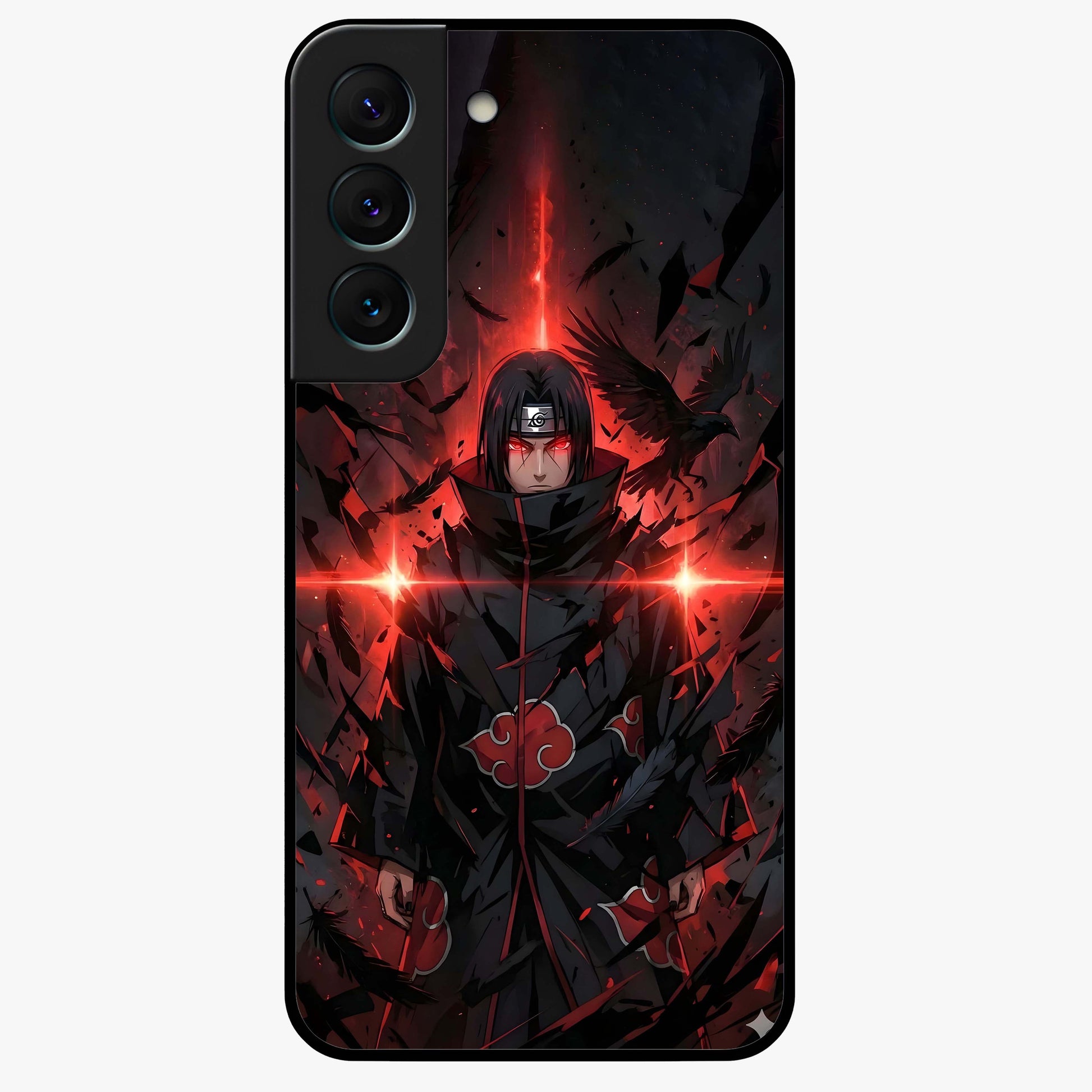Focus Mode On Glass Case showing flat back view with bold motivational typography design and glossy glass finish.