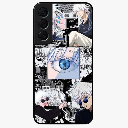 Infinity Sorcerer Chaos Glass Case showing flat back view with mystical sorcerer themed artwork and glossy glass finish.