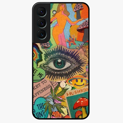 Mystic Eye Wonderland Glass Case showing flat back view with mystical eye themed artwork and glossy glass finish.