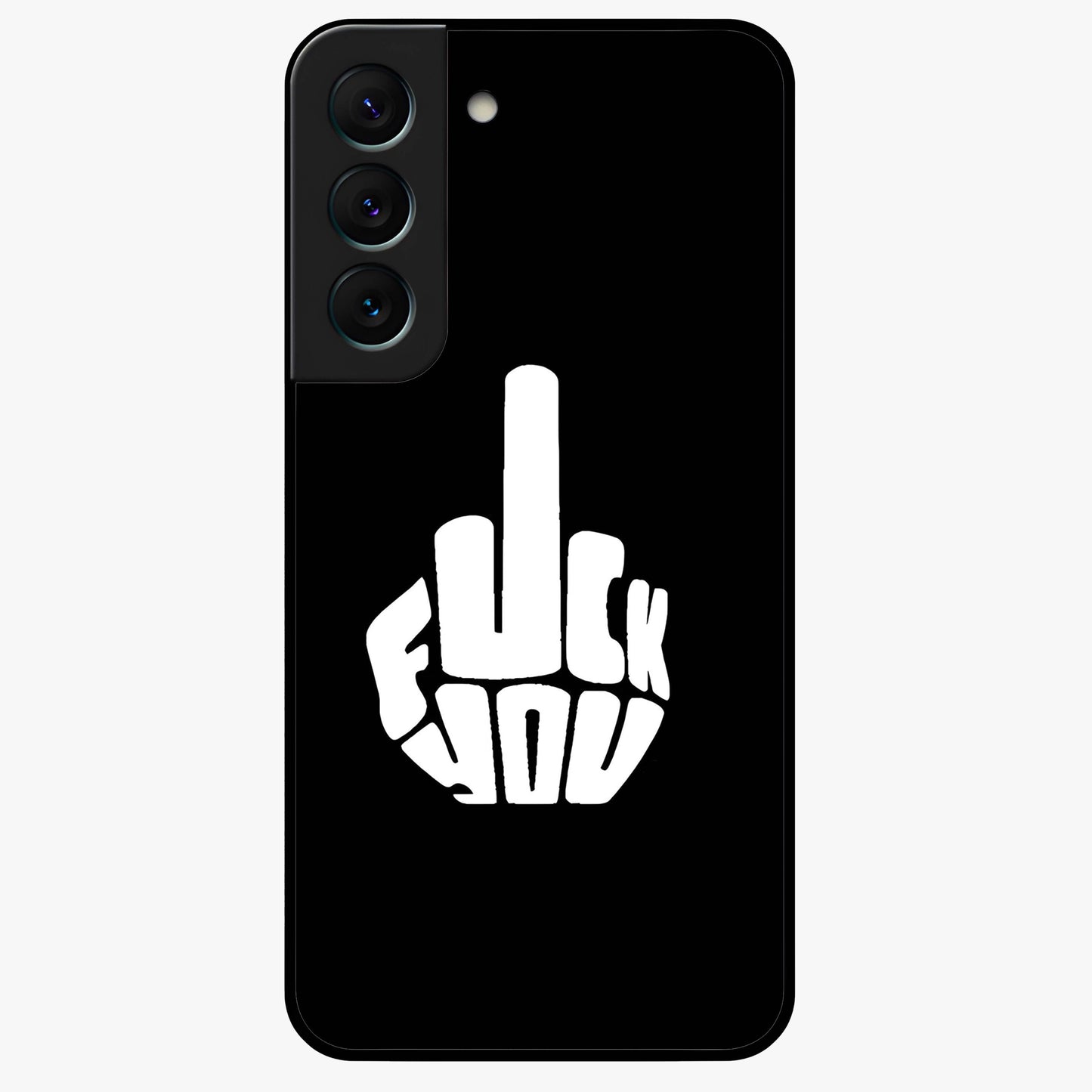 Rebel Mode On Glass Case showing flat back view with bold rebellious typography artwork and glossy glass finish.