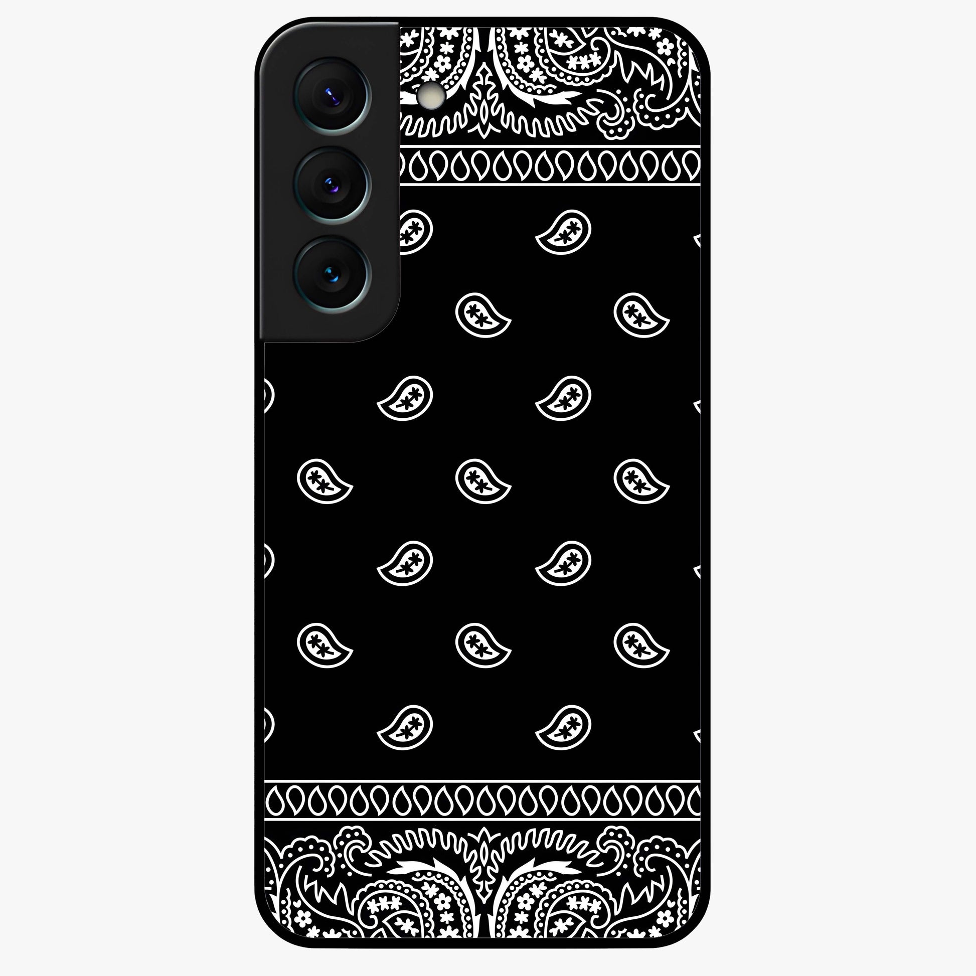 Retro Rebel Threads Glass Case showing flat back view with vintage street style artwork and glossy glass finish.