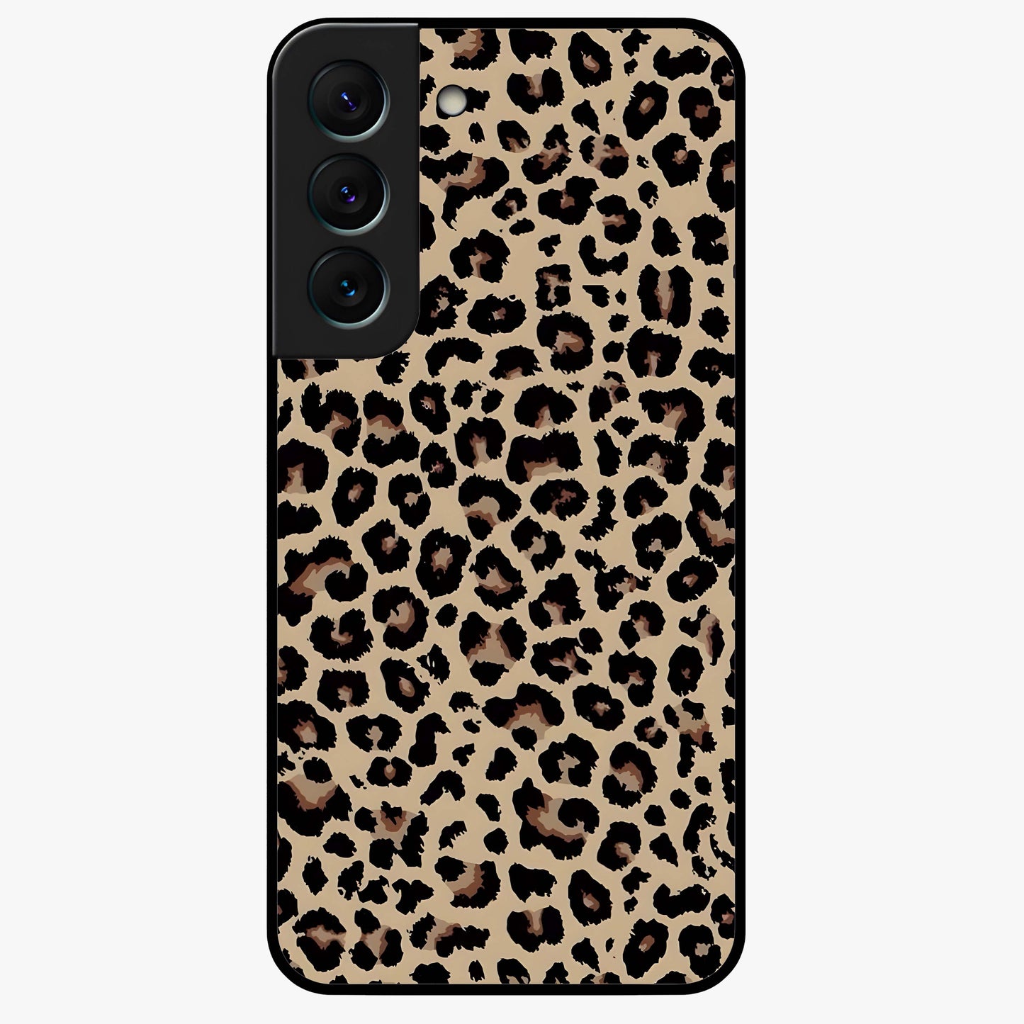 Savage Chic Pattern Glass Case showing flat back view with stylish patterned artwork and glossy glass finish.