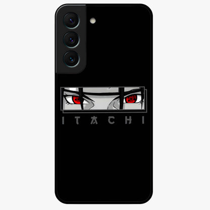 Scarlet Gaze Dominance Glass Case showing flat back view with striking red themed artwork and glossy glass finish.