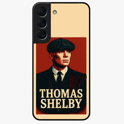 Vintage Mafia Authority Glass Case showing flat back view with bold vintage mafia inspired artwork and glossy glass finish.