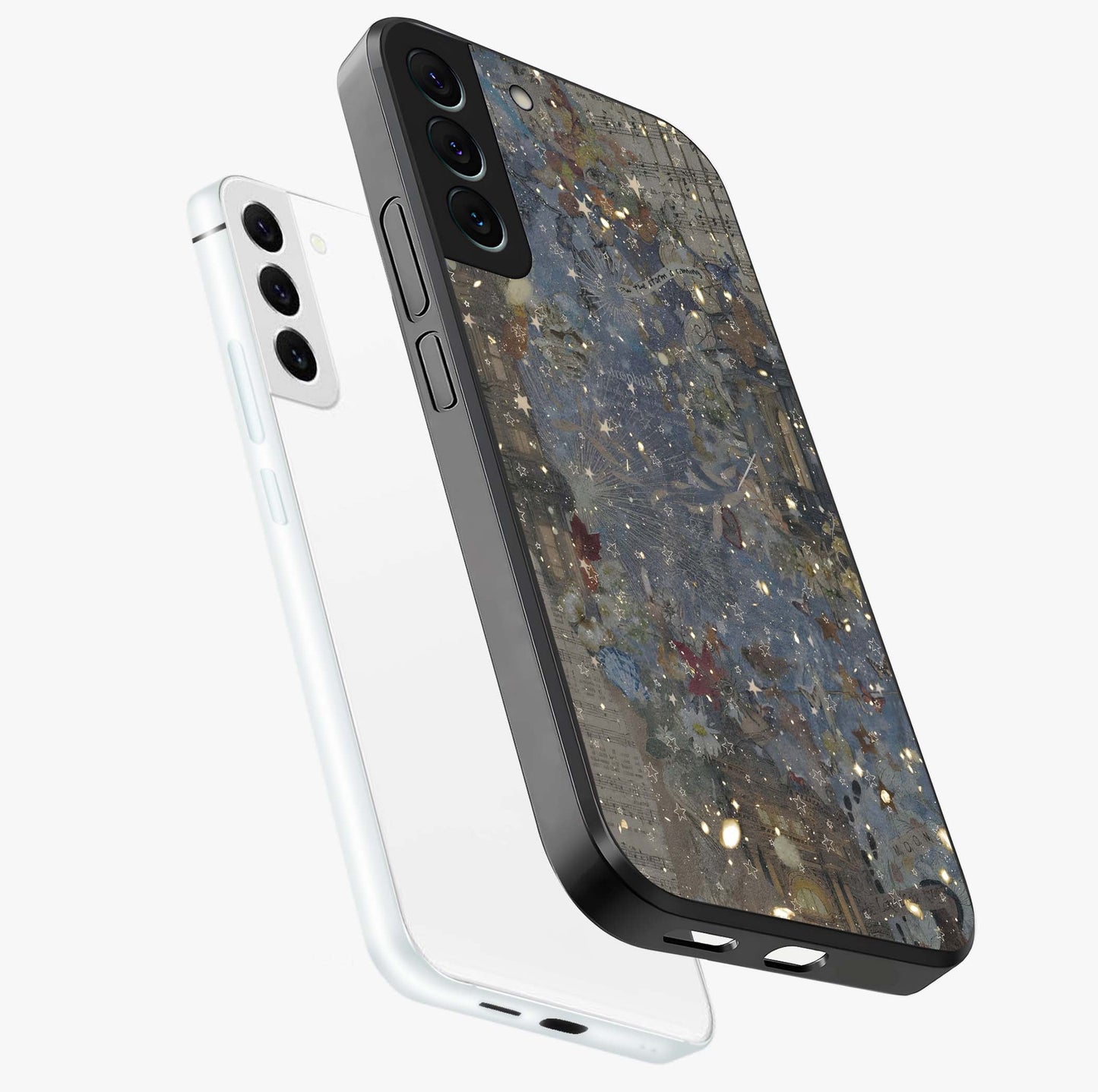 Aesthetic Astrolophia Glass Case displayed in angled mockup highlighting artistic aesthetic elements and smooth glass surface.