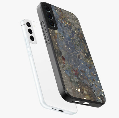 Aesthetic Astrolophia Glass Case displayed in angled mockup highlighting artistic aesthetic elements and smooth glass surface.