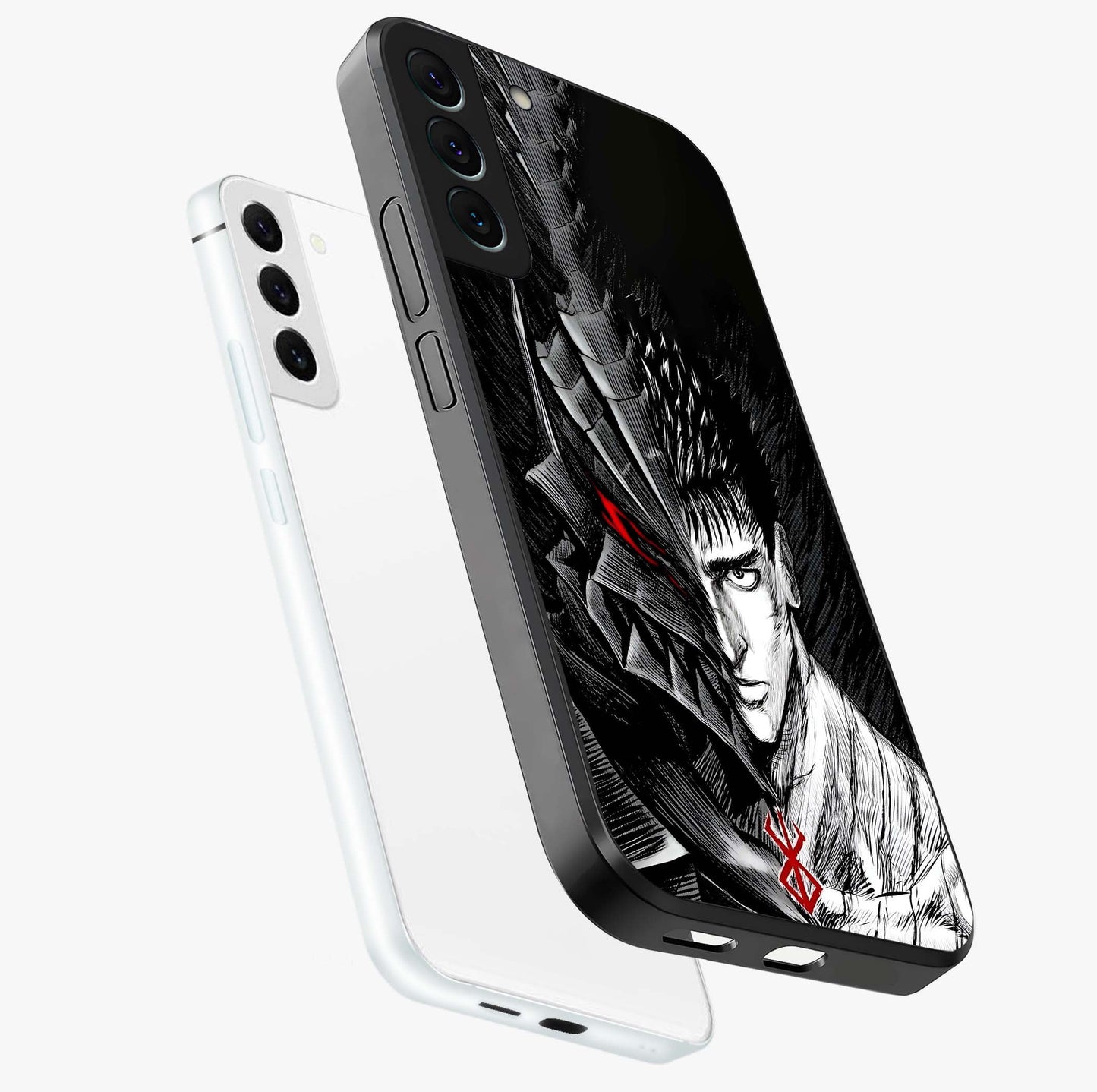 Berserker Blood Oath Glass Case displayed in angled mockup highlighting dark fantasy graphic design and powerful theme.