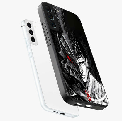 Berserker Blood Oath Glass Case displayed in angled mockup highlighting dark fantasy graphic design and powerful theme.