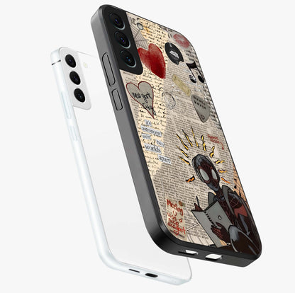 City Dream Sketch Glass Case displayed in angled mockup highlighting minimal city illustration with aesthetic sketch style.