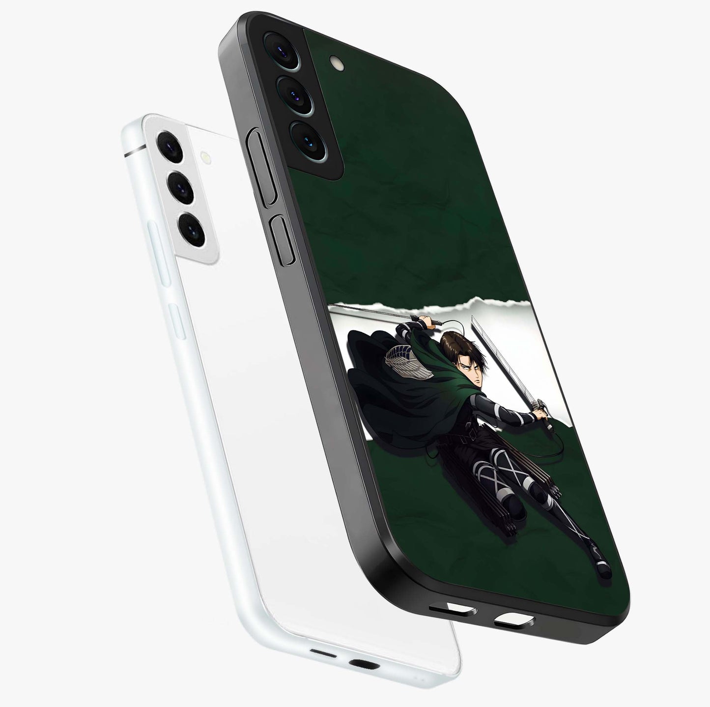 Emerald War Vanguard Glass Case displayed in angled mockup highlighting intense battle inspired design with emerald tone aesthetic.