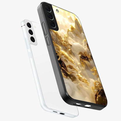 Gates Of Illumination Glass Case displayed in angled mockup highlighting radiant portal inspired design with fantasy aesthetic.