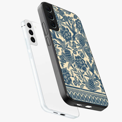 Heirloom Wild Bloom Glass Case displayed in angled mockup highlighting botanical bloom design with classic aesthetic style.