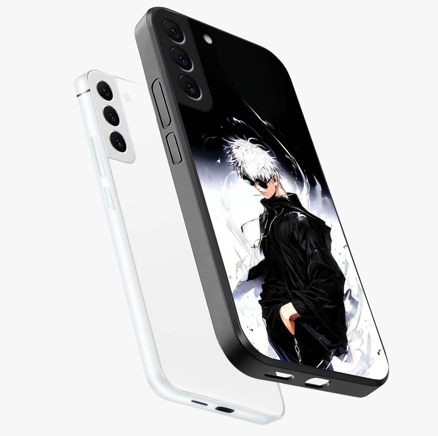 Limitless Shadow King Glass Case displayed in angled mockup highlighting dramatic dark hero design with intense aesthetic.