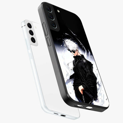 Limitless Shadow King Glass Case displayed in angled mockup highlighting dramatic dark hero design with intense aesthetic.