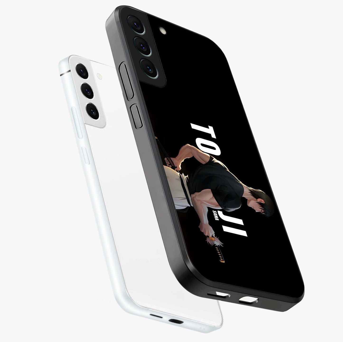 Midnight Blade Resolve Glass Case displayed in angled mockup highlighting powerful blade illustration with dramatic dark aesthetic.
